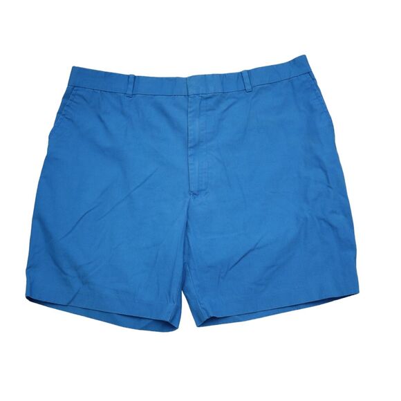 High Profile Shorts Mens 40 Blue Plain Mid Rise Flat Front Slash Pocket Chino - Picture 1 of 14